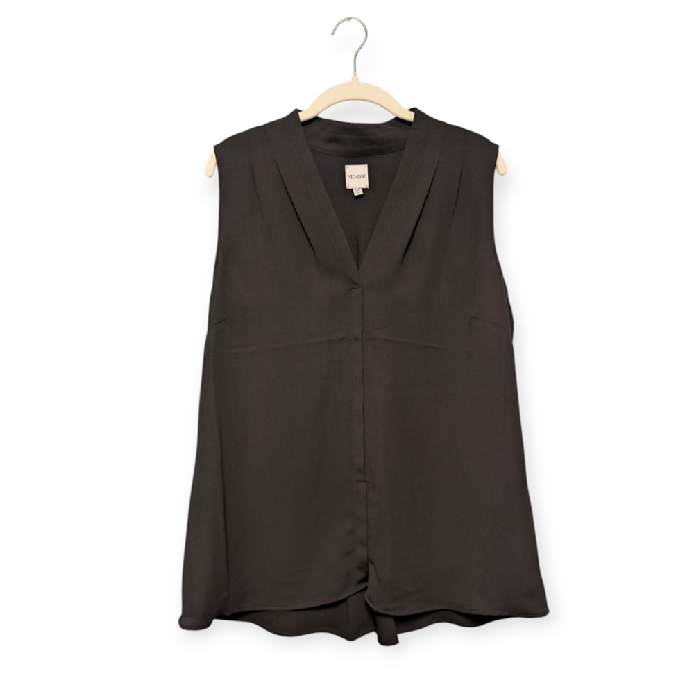 NIC+ZOE Day to Night Top Women's Size XL Black Flowy Sleeveless